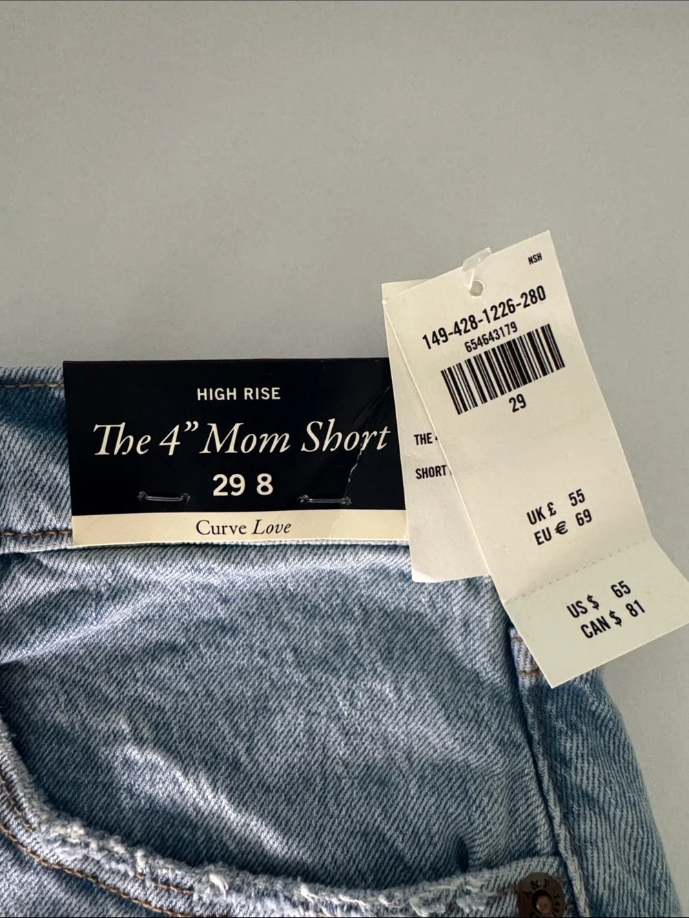 Abercrombie & Fitch Light Blue Denim Mom Shorts
